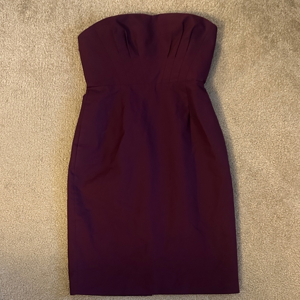 JCrew  Strapless Burgundy  Dress
